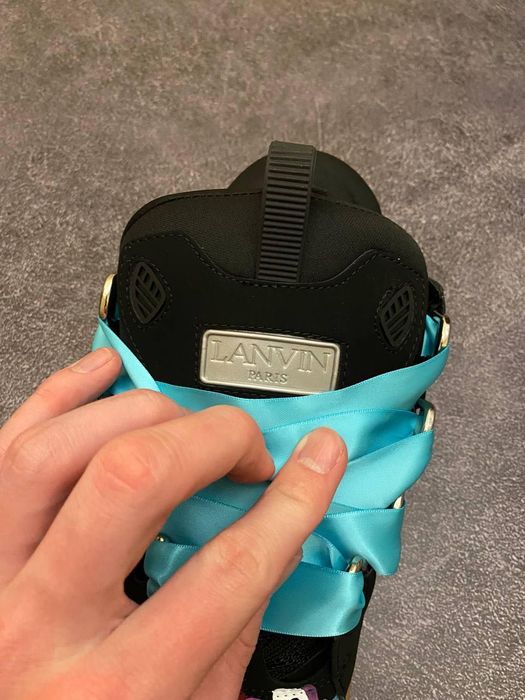 [БЕЗ ПРЕДОПЛАТ] Lanvin Curb Sneakers Black Blue Paint Premium