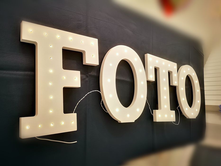 3D Szyld logo 30cm 120cm reklama foto baner led biały podświetlany