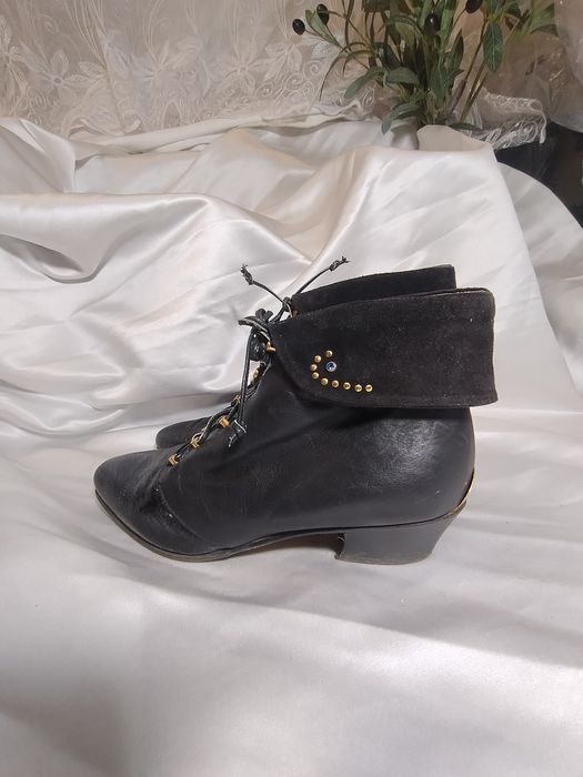 BALLY skórzane botki damskie 37 luksusowe czarne sznurowane Italy premium