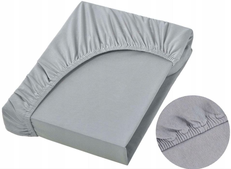 Prześcieradło 90 - 100 x200 szare 2szt.