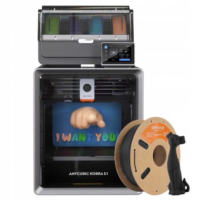 Anycubic Kobra S1 Combo Drukarka 3D Zamknięta Wielokolorowa + Filament