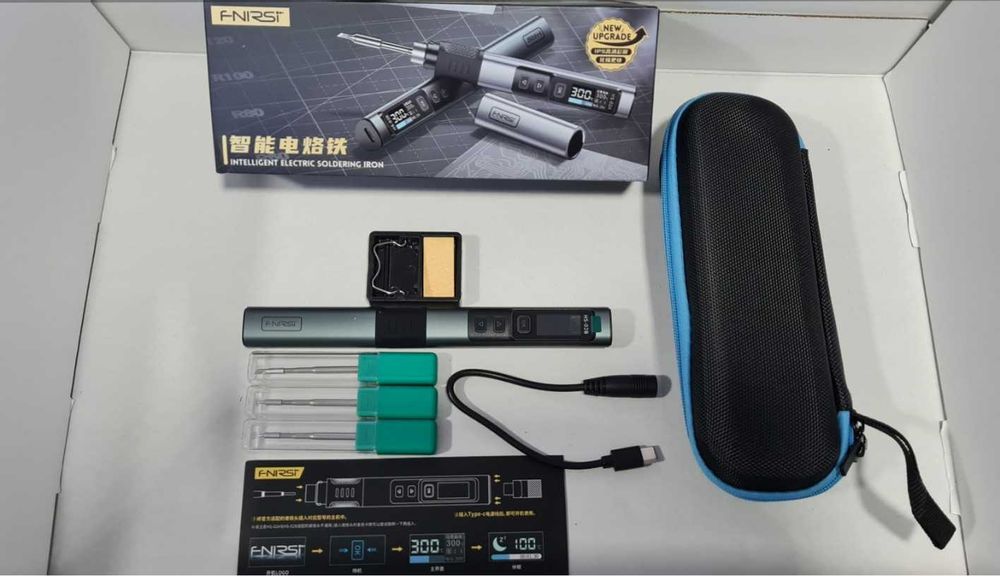 цифровой паяльник HS-02B 100 Вт USB QC PD FNIRSI + 3 жала HS02