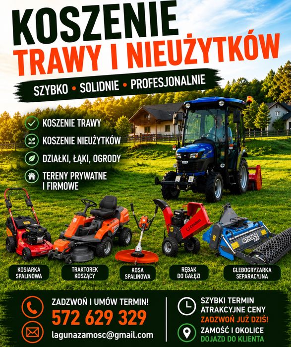 Koszenie trawy | Nieużytki | Działki | Łąki | Zamość i okolice