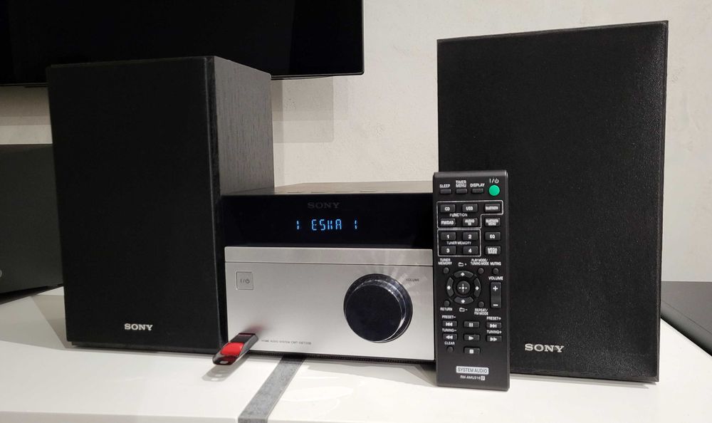 SONY mikrowieża FM RDS, DAB+, CD, mp3, BT, USB - głośniki i pilot ...