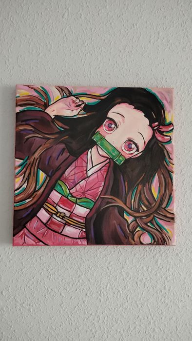 Nezuko Kimetsu no Yaiba Demon Slayer obraz anime 30x30cm