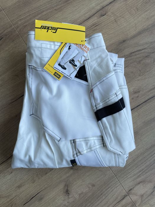 50 Spodnie snickers biale 3275 malarskie tynkarskie