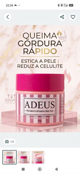 Creme adeus celulite