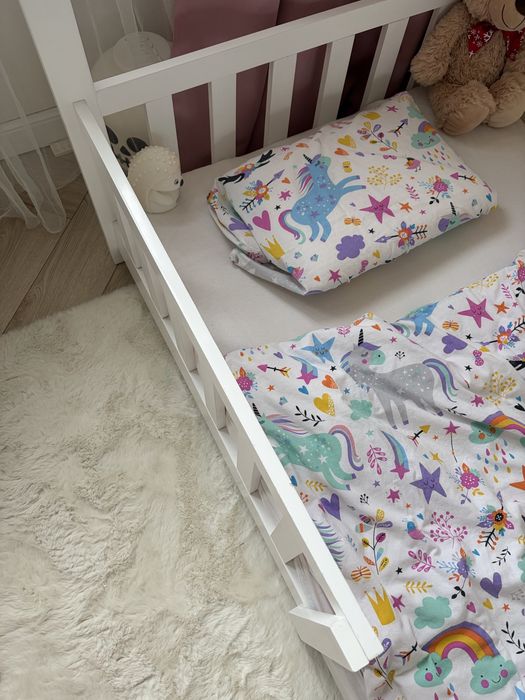 REZERWACJA Łóżko domek 80x160 białe z materacem