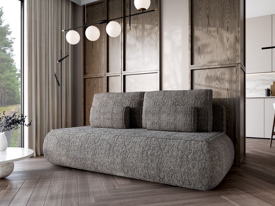 Sofa rozkładana baranek od ręki szary prosto od producenta
