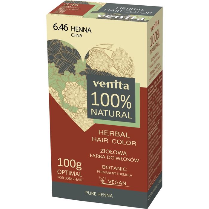Venita Herbal  ziołowa farba do włosów 6.46 Chna 100g