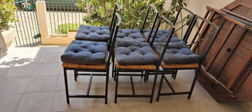 Conjunto 6 cadeiras ferro e verga