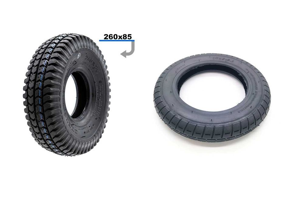 Camara de ar 10x2,125 valvula curva (135º) para trotinetes