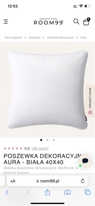 2x biała poszewka dwkoracyjna nowa 40x40cm