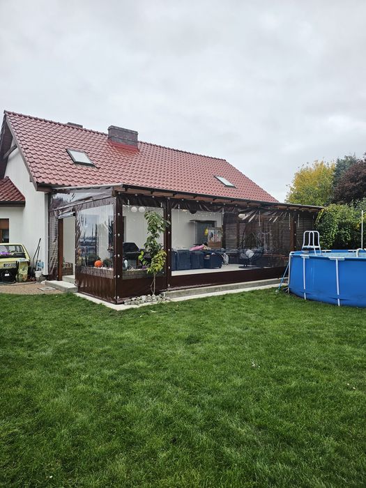 PLANDEKA na wymiar osłona zabudowa tarasu zasłona na altane