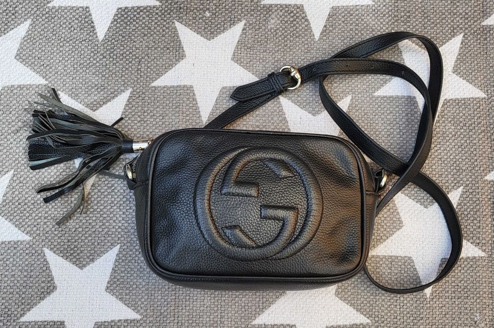 Torebka skóra listonoszka czarna GUCCI