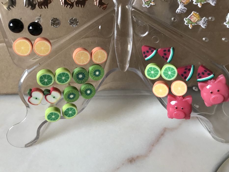 Brincos NOVOS, Principezinho, cães e Mickey(aço inoxidável) frutas