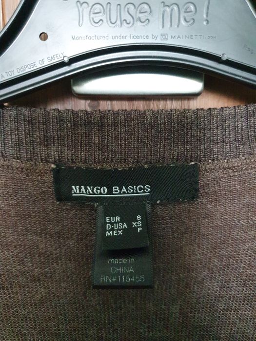 Cienki brązowy sweter rozpinana Mango r.S