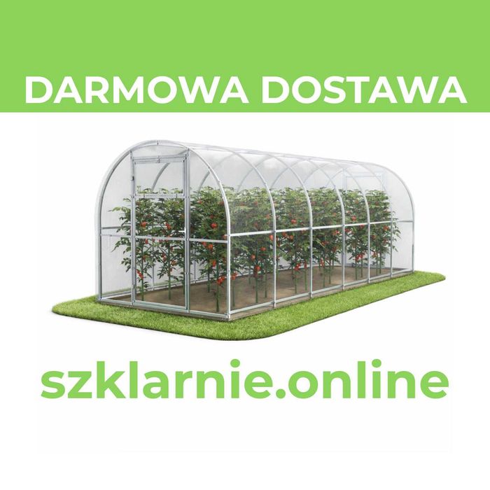 Szklarnia z poliwęglanu Tunel 2,4x2-12m profile 20x20 POLIWĘGLAN 3-6mm