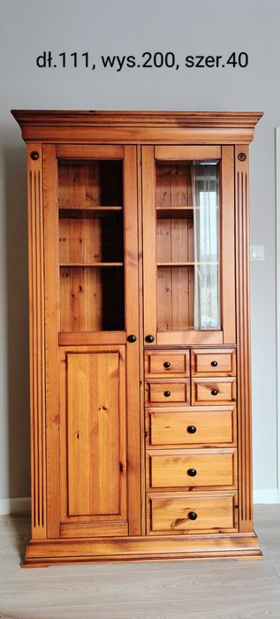Meble Drewniane! Witryna + Komoda