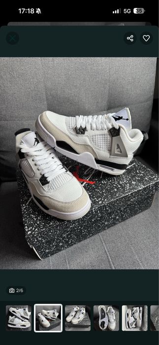 Air Jordan 4 Retro White/Gray/Black