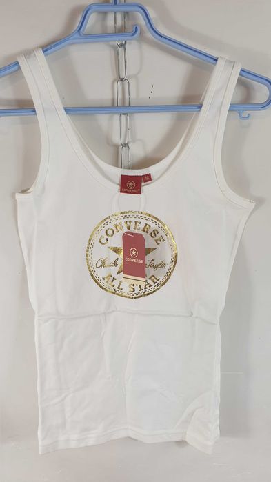 converse BLUZKA DAMSKA ROZMIAR 36/s top  biała ze złotym