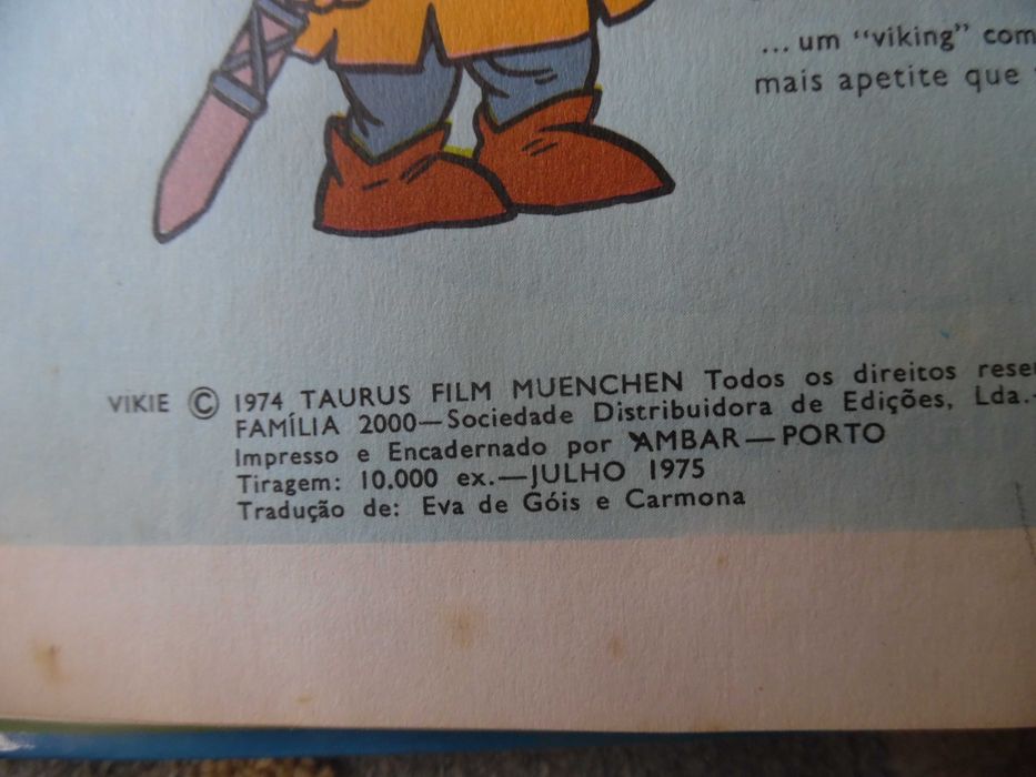 Raro livro Vikie o Viking Nº 1-1ª Edição Portuguesa 1975 BD Capa Dura