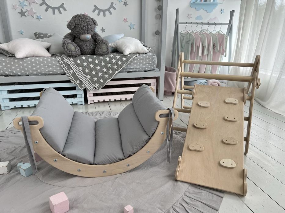 комплект Монтесорі . Трикутник Піклер+ гірка монтесорі+ Арка SkillWood