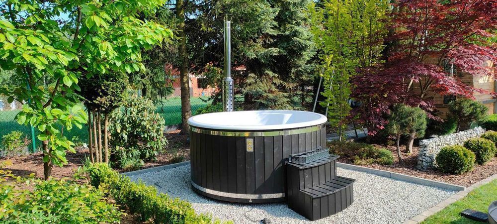 Balie ogrodowe z piecem na drewno, jacuzzi ogrodowe, ruska bania TANIO