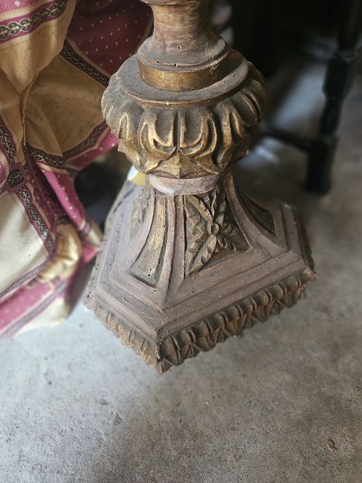 Candeeiro em madeira entalhada * talha dourada