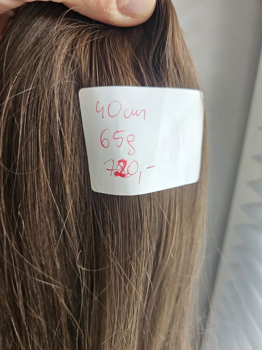Włosy naturalne dziewicze polskie 40cm 65g jasny brąz