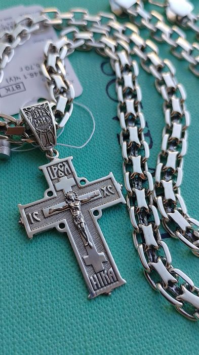 Серебряная цепочка цепь браслет двойной якорь якорка, срібний ланцюг браслет подвійний якір 60 20 21 22