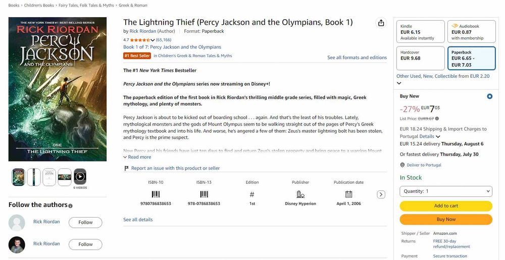 Livro Percy Jackson & the Olympians: The Sea of Monsters (Em Inglês)