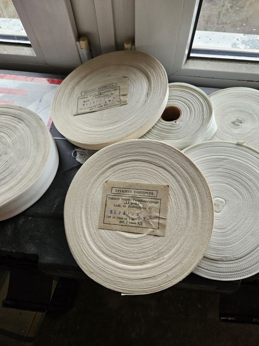 lamówki tasmy bawełniane prl nowe
