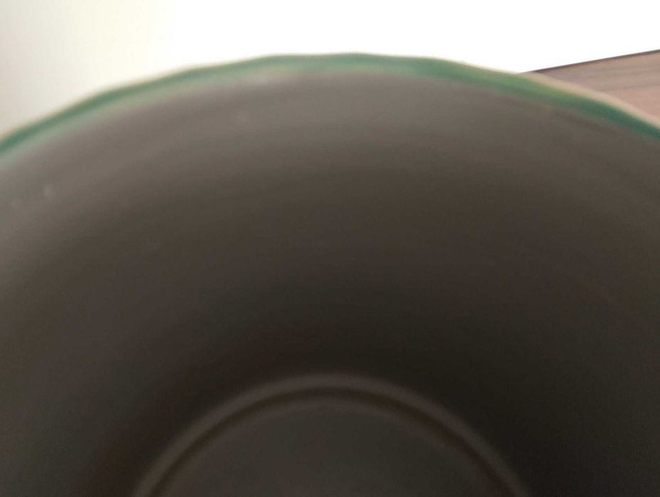 Robina ceramiczna donica doniczka butelkowa zieleń w jodełkę