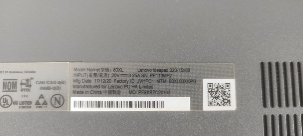 Portátil Lenovo IdeaPad 320