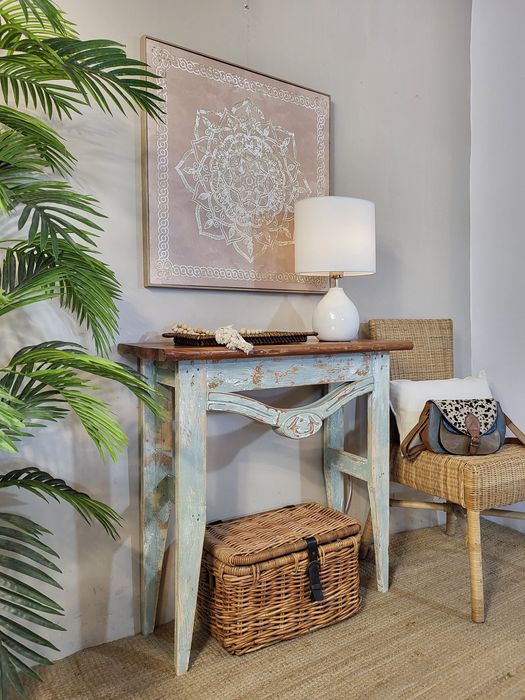 consola,  mesa, aparador,  verde agua, decoração,  rustico