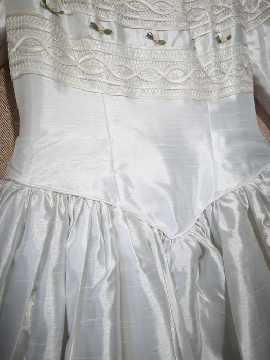 Vestido de Noiva Branco Pérola -Novo