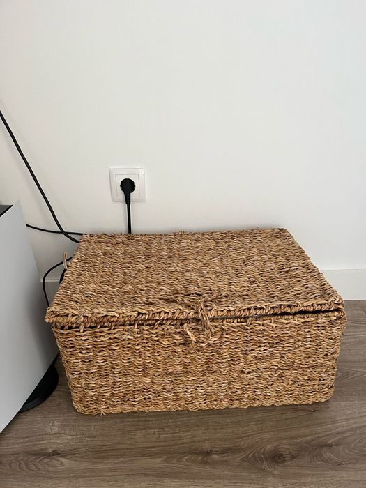 Cesto seagrass com tampa zara home novos