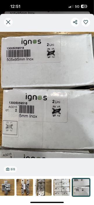 Dobradiças portas invisíveis ocultas ignos - NOVO