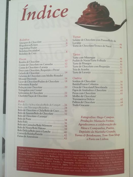 Doces regionais com chocolate