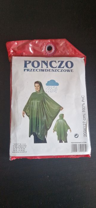 Nowe stare ponczo przeciwdeszczowe