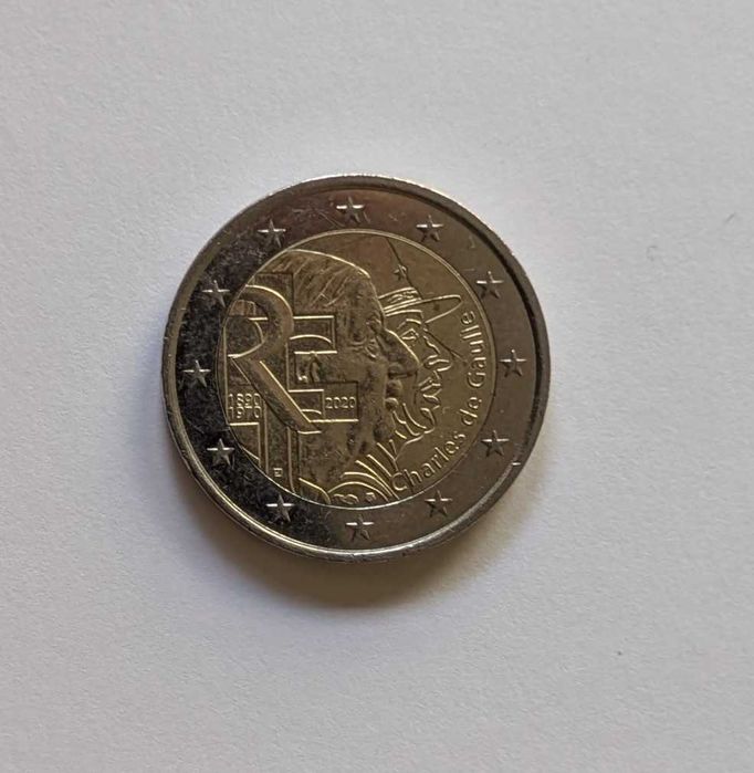 Moeda 2€ - França - 2020 - Charles de Gaulle
