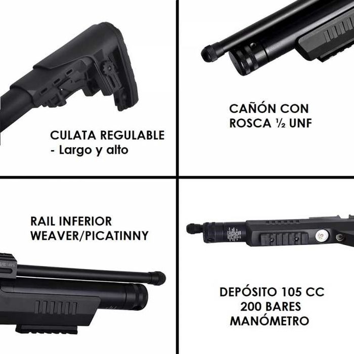 Pistola/Carabina PCP KRAL ARMS PUNCHER NP-01 4,5mm, como nova