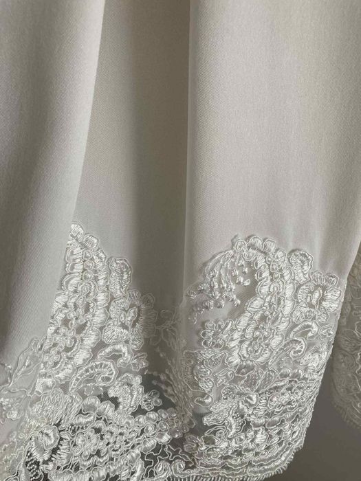 Sukienka rozkloszowana BOSCA kremowa ślub poprawiny z koronką r. 38