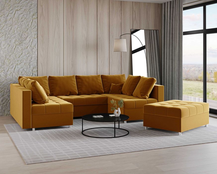 Duży narożnik funkcja spania PRINCE sofa od producenta SZYBKA DOSTAWA!