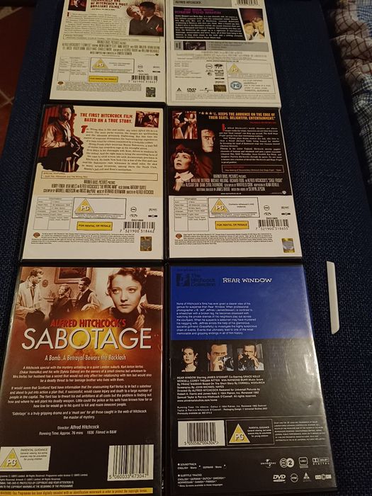 6 grandes filmes de Alfred Hitchcock em DVD (portes grátis)