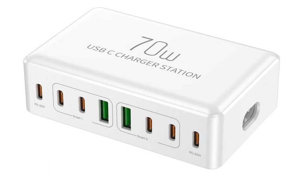 Ładowarka stacja ładująca USB C 70W z portem szybkiego ładowania