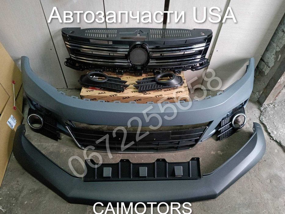 Бампер передний решетка радиатора накладка губа спойлер защита Tiguan