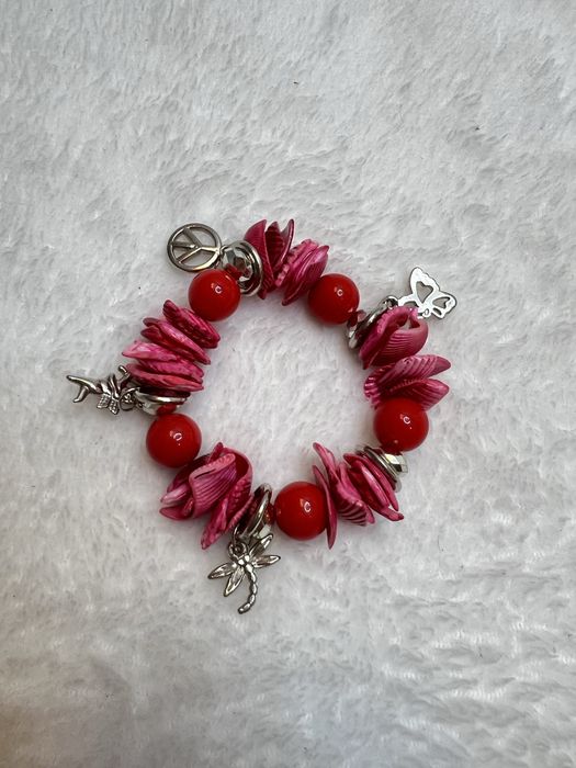 Bransoletka vintage muszla maori zawieszki wisiorki boho etno 32