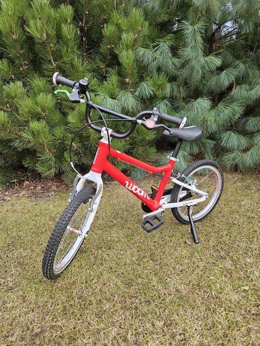 Woom 3 czerwony - zadbany rower dziecięcy + dodatki